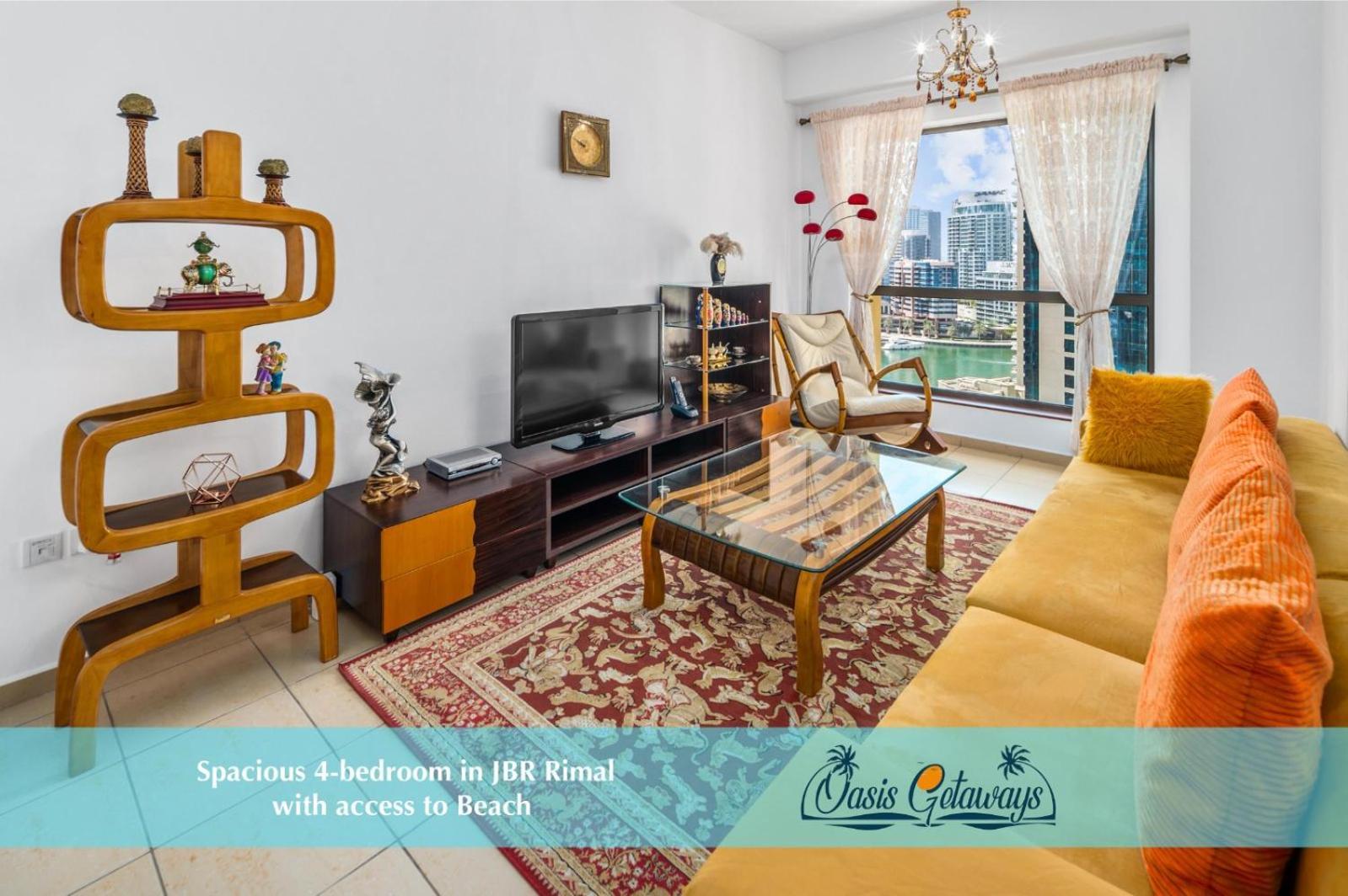 Spacious 4-bed In Jbr Rimal With Access To Beach! Dubaï